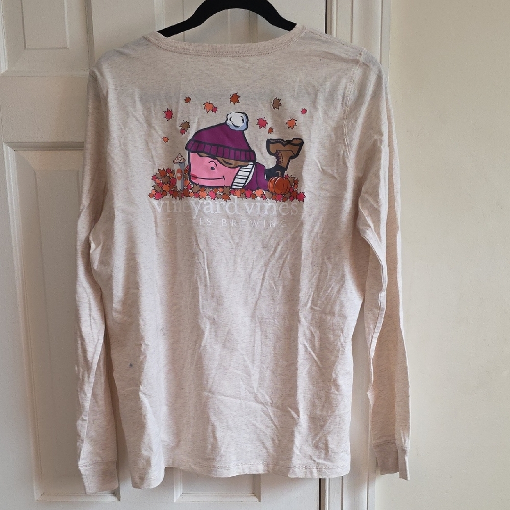 Vineyard Vines Womens XL Long Sleeve Shirt Fall Whale Pumpkin NWT